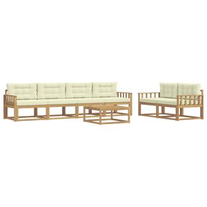 vidaXL Set di divani da esterno con cuscino 6 pcs Bianco e Crema