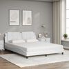 vidaXL Letto con Materasso Zadar Bianco 160x200 cm in Similpelle