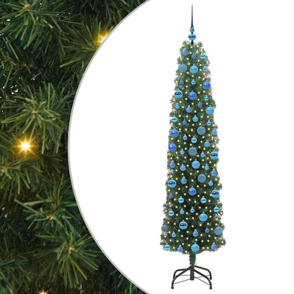 vidaXL Albero di Natale artificiale con 300 LED Verde 180 cm