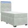 vidaXL Letto box spring con materasso Grigio Chiaro 100 x 200 cm