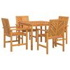 vidaXL Set da Pranzo per Giardino 5 pz Marrone 90 x 90 x 74 cm