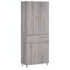 vidaXL Credenza Grigio Sonoma 69,5x34x180 cm in Legno Multistrato