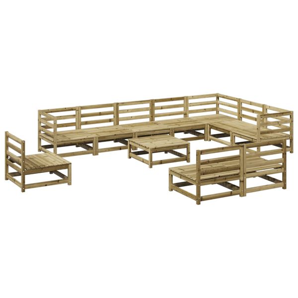 vidaXL Set Divani da Giardino 11 pz in Legno Impregnato di Pino
