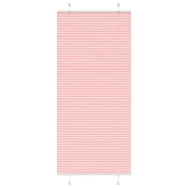 vidaXL Tenda Plissettata Rosa 85x200 cm Larghezza Tessuto 84,4 cm
