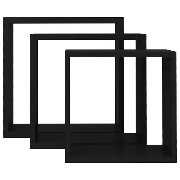 vidaXL Mensole a Cubo da Parete 3 pz Bianche in MDF