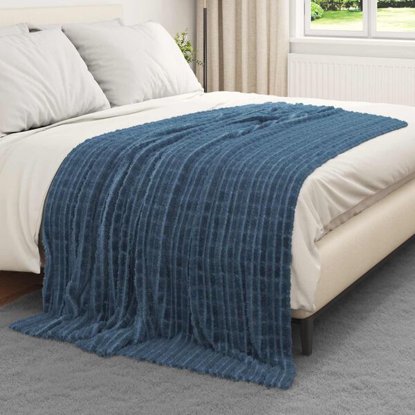 vidaXL Coperta Blu navy 200 x 150 cm Panno