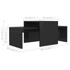 vidaXL Set Tavolini Salotto Nero Lucido 100x48x40 cm Legno Multistrato