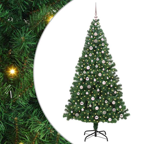 vidaXL Albero di Natale artificiale con 300 LED Verde 240 cm