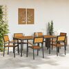 vidaXL Set da Pranzo per Giardino 7 pcs Nero Legno di Acacia Massello