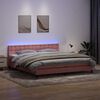 vidaXL Letto a Molle con Materasso e LED Rosa 180x210 cm in Velluto