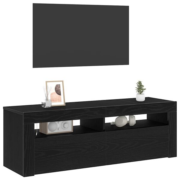 vidaXL Mobile TV Rovere Nero 120 x 35 x 40 cm Legno multistrato