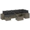 vidaXL Set Divano da Giardino 8 pz con Cuscini Grigio in Polyrattan