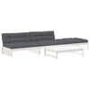 vidaXL Set Divani da Giardino 4pz con Cuscini in Legno Massello Bianco