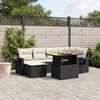 vidaXL Set Divani da Giardino con Cuscini 7pz Nero Polyrattan