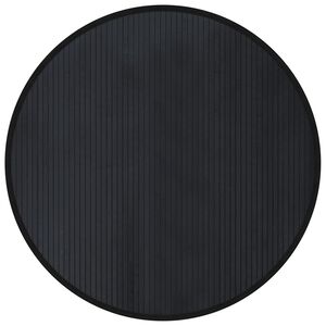 vidaXL Tappeto Rotondo Nero 100 cm in Bamb&ugrave;