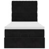 vidaXL Struttura Letto Pouf con Materassi Nero 100x200 cm Velluto