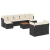 vidaXL Set Divani da Giardino 10pz con Cuscini in Polyrattan Nero