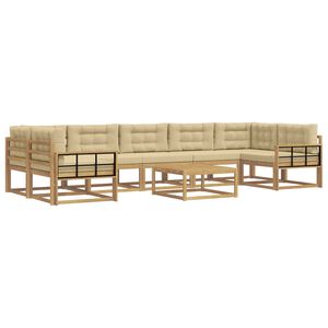 vidaXL Set di divani da esterno 6 pz Bianco e Beige