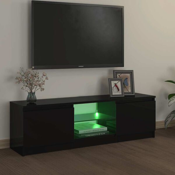vidaXL Mobile Porta TV con Luci LED Nero 120x30x36 cm