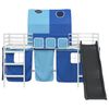 vidaXL Struttura del letto loft per bambini Bianco e Blu 79,5 x 200 cm