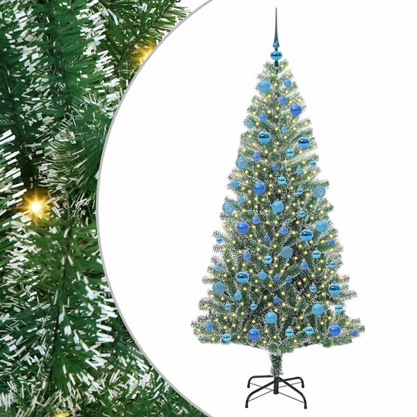vidaXL Albero di Natale Artificiale Imbiancato con Luci LED 180 cm