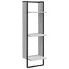 vidaXL Scaffale Parete 3 Ripiani Grigio Sonoma 30x25x100cm Multistrato
