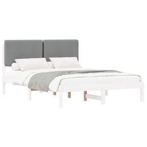 vidaXL Letto con Testiera Rivestita Grigio chiaro 160 x 200 cm