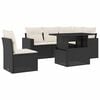 vidaXL Set Divano da Giardino 6 pz con Cuscini Nero in Polyrattan