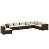 vidaXL Set Divani da Giardino 8 pz con Cuscini in Polyrattan Marrone