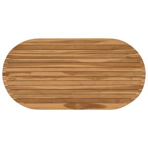 vidaXL Piano del tavolo 110 x 55 x 3,5 cm Ovale Legno di teak solido