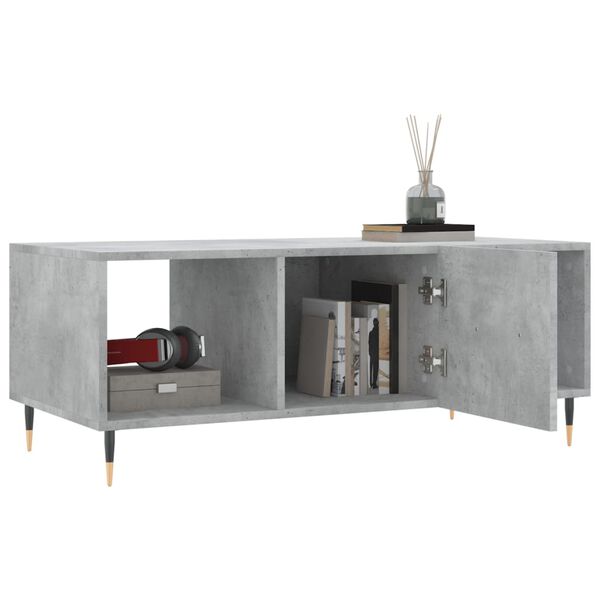 vidaXL Tavolino Salotto Grigio Cemento 102x50x40 cm Legno Multistrato