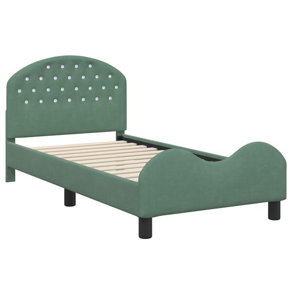 vidaXL Struttura letto bambini con testata Verde Mare 80 x 160 cm