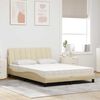 vidaXL Letto con Materasso Hanko Crema 140x200 cm in Tessuto
