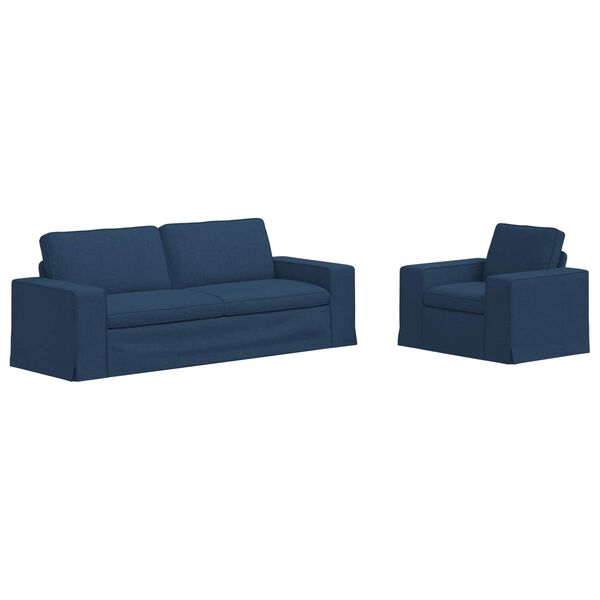 vidaXL Divano 2 pcs Blu