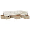 vidaXL Set Divano da Giardino 9 pz Beige polyrattan