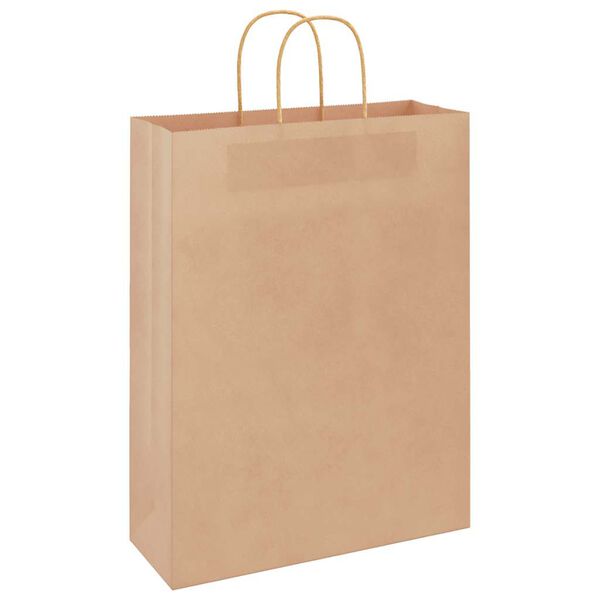 vidaXL Sacchetti di Carta 250 pz con Manici Marrone 32x12x42 cm