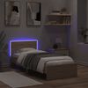 vidaXL Giroletto con Testiera e LED Rovere Sonoma 90x200 cm