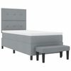 vidaXL Letto a molle con materasso Grigio chiaro 90 x 200 cm Tessuto