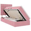 vidaXL Letto con contenitore LED e materasso Rosa 90 x 200 cm Velluto