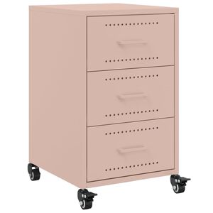 vidaXL Comodino Rosa 36x39x59 cm in Acciaio