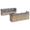 vidaXL Set Divano da Giardino 9 pz con Cuscini Beige in Polyrattan