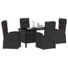 vidaXL Set da Pranzo per Giardino con cuscino 5 pcs Nero polyrattan