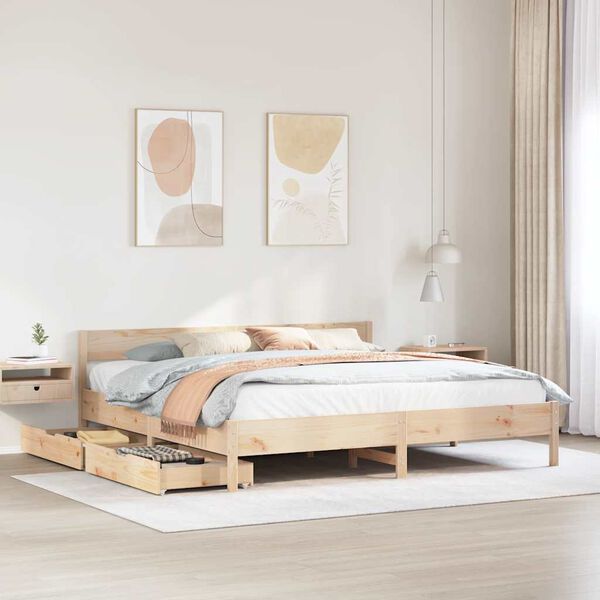 vidaXL Letto senza Materasso 180x200 cm in Legno Massello di Pino