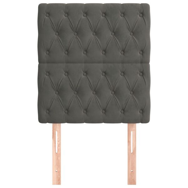 vidaXL Testiera Grigio Scuro 80x7x118/128 cm Velluto