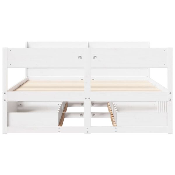 vidaXL Letto senza Materasso Bianco 160x200 cm Legno Massello di Pino