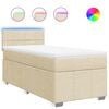 vidaXL Giroletto a Molle con Materasso Crema 80x200 cm inTessuto