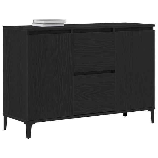 vidaXL Credenza Rovere Nero 104 x 35 x 70 cm Legno multistrato