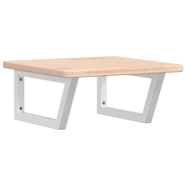 vidaXL Ripiano a Parete per Lavabo in Acciaio e Massello di Rovere