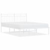 vidaXL Giroletto con Testiera Metallo Bianco 140x200 cm