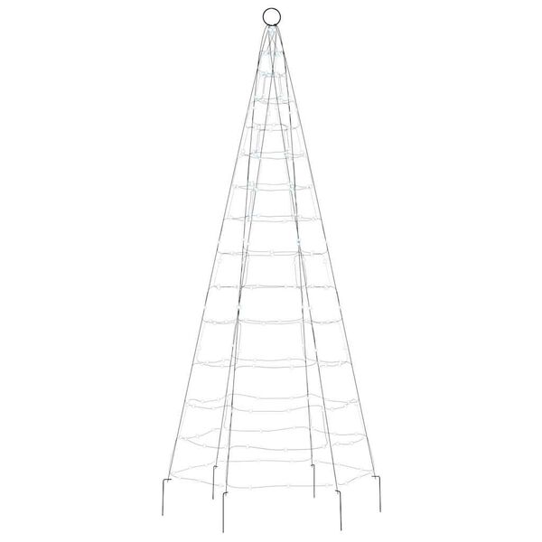 vidaXL Albero di Natale a LED su Pennone 200 LED Bianco Freddo 180 cm